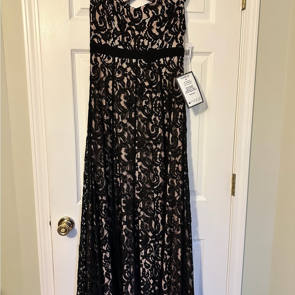 MSK Black and Cream Lace Maxi Dress